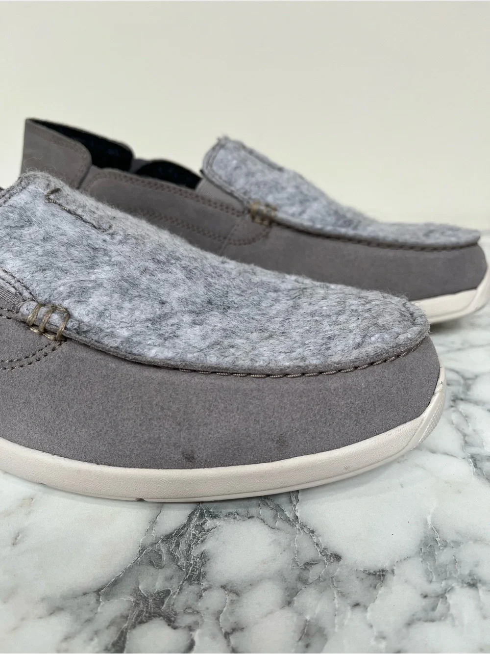 Clarks Men's Gorwin Step Grey Suede Loafers Slip On Shoes 26168646 Size 9.5